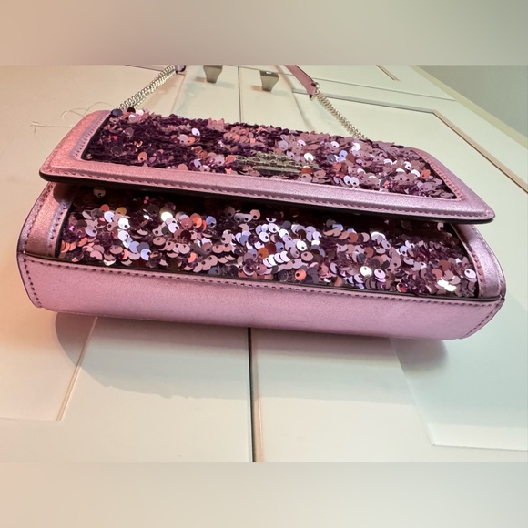 Coach sequins bag crossbody handbag shoulder bag clutch removable strap - Picture 10 of 16